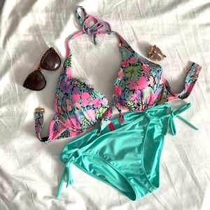 Victoria’s Secret Teal Floral Bathing Suit
